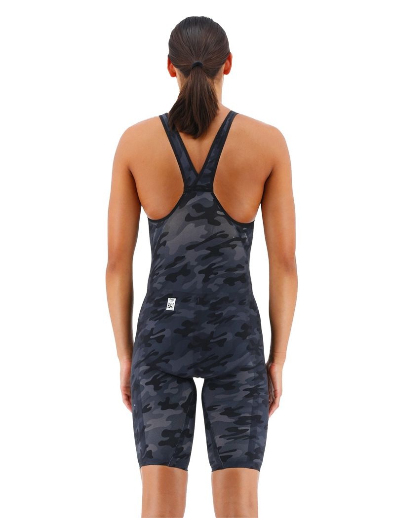 Maillot de Bain Tyr Venzo? Closed Back Camo Femme Noir Camouflage | 48494093IHD