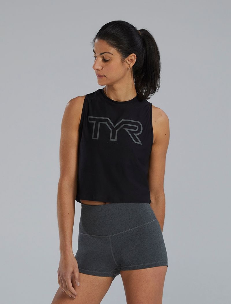 Debardeur Tyr Airtec? Cropped Femme Noir | 20248492PUP