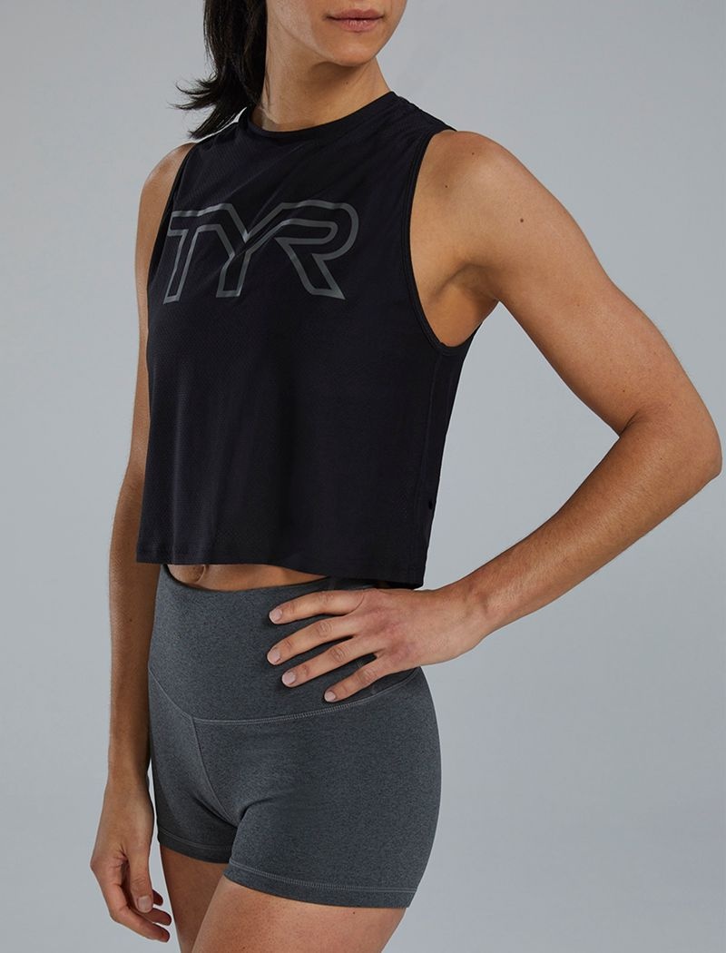 Debardeur Tyr Airtec? Cropped Femme Noir | 20248492PUP