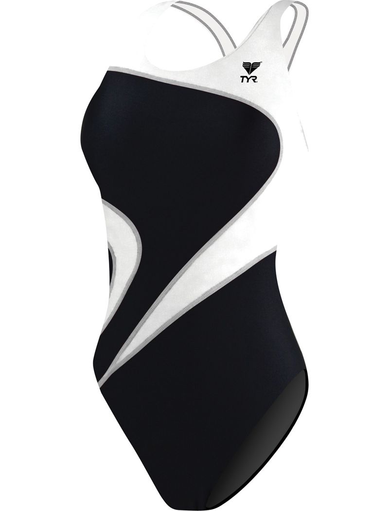 Maillot de Bain Tyr Tyreco? Maxfit T-splice Femme Noir Blanche | 09816119MMT