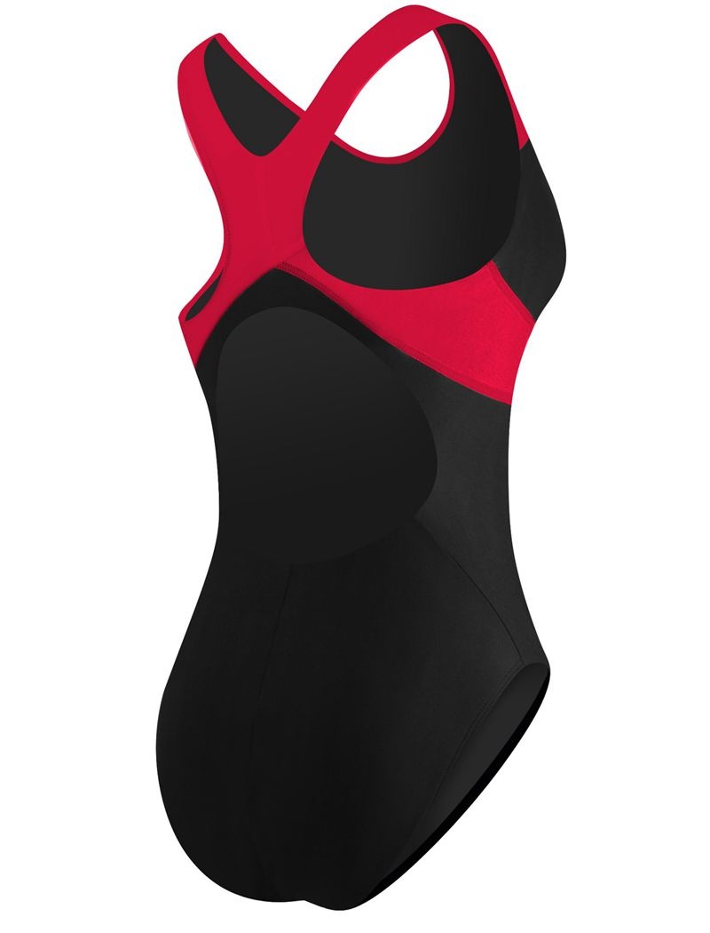 Maillot de Bain Tyr Tyreco? Maxfit T-splice Femme Noir Rouge | 02214682GNP