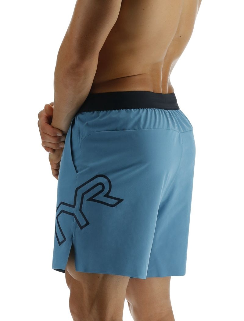 Short Tyr Hydrosphere? Unlined 7 Unbroken Big Logo Homme Bleu | 29749191XDL