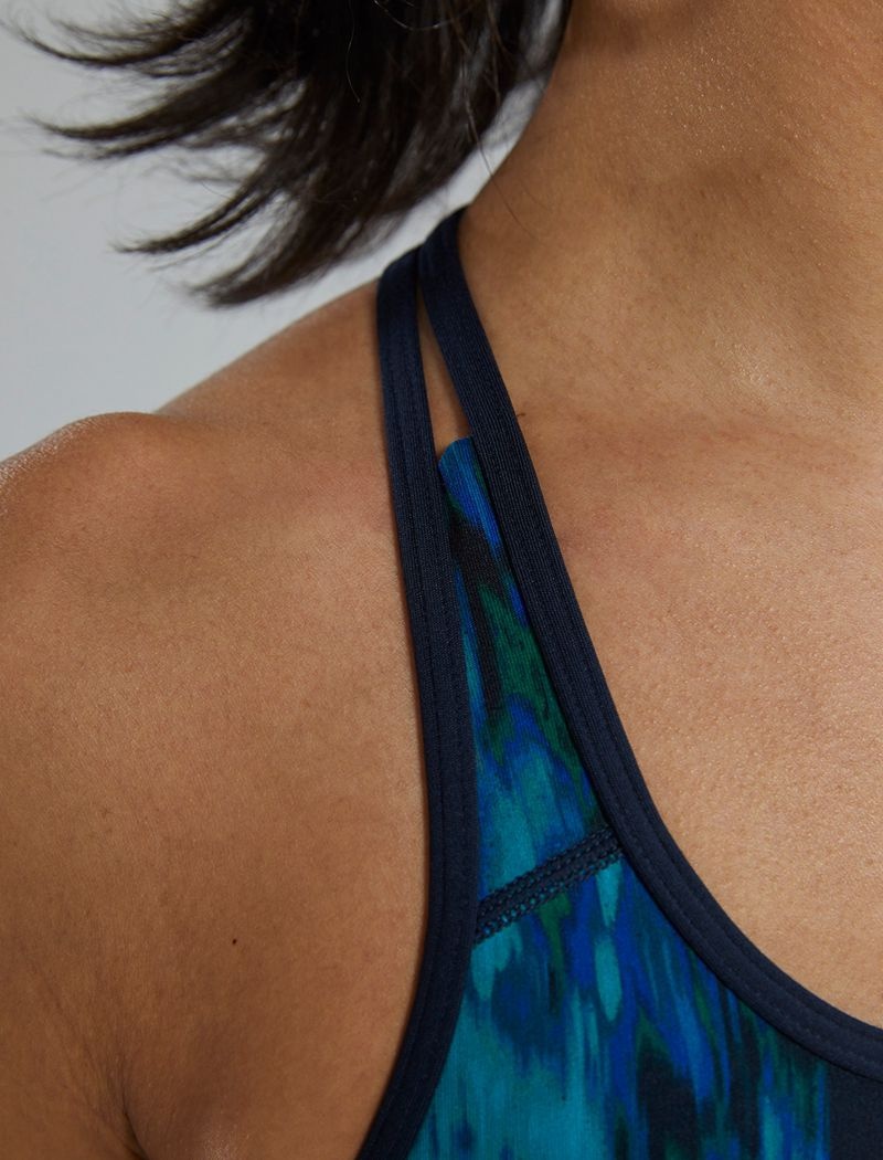 Soutien Gorge Sport Tyr Base Kinetic? Racerback Femme Bleu Vert | 01793360DBN