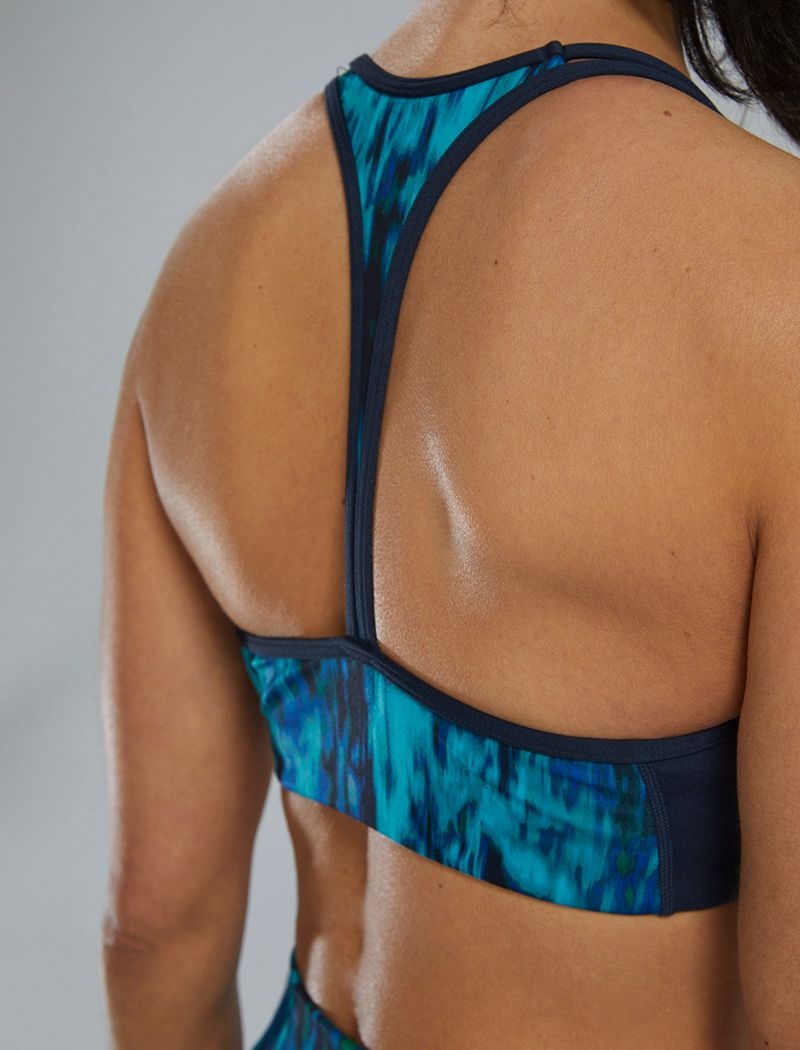 Soutien Gorge Sport Tyr Base Kinetic? Racerback Femme Bleu Vert | 01793360DBN