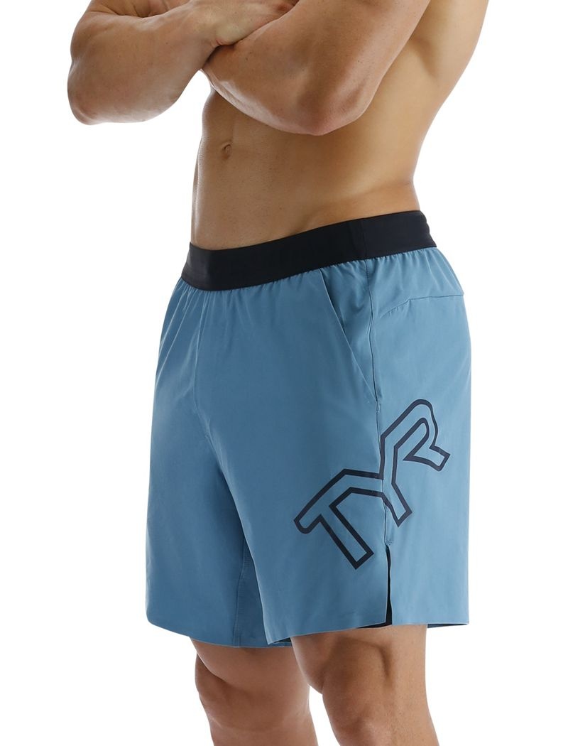 Short Tyr Hydrosphere? Doublée 9 Unbroken Big Logo Homme Bleu | 50454680WCG