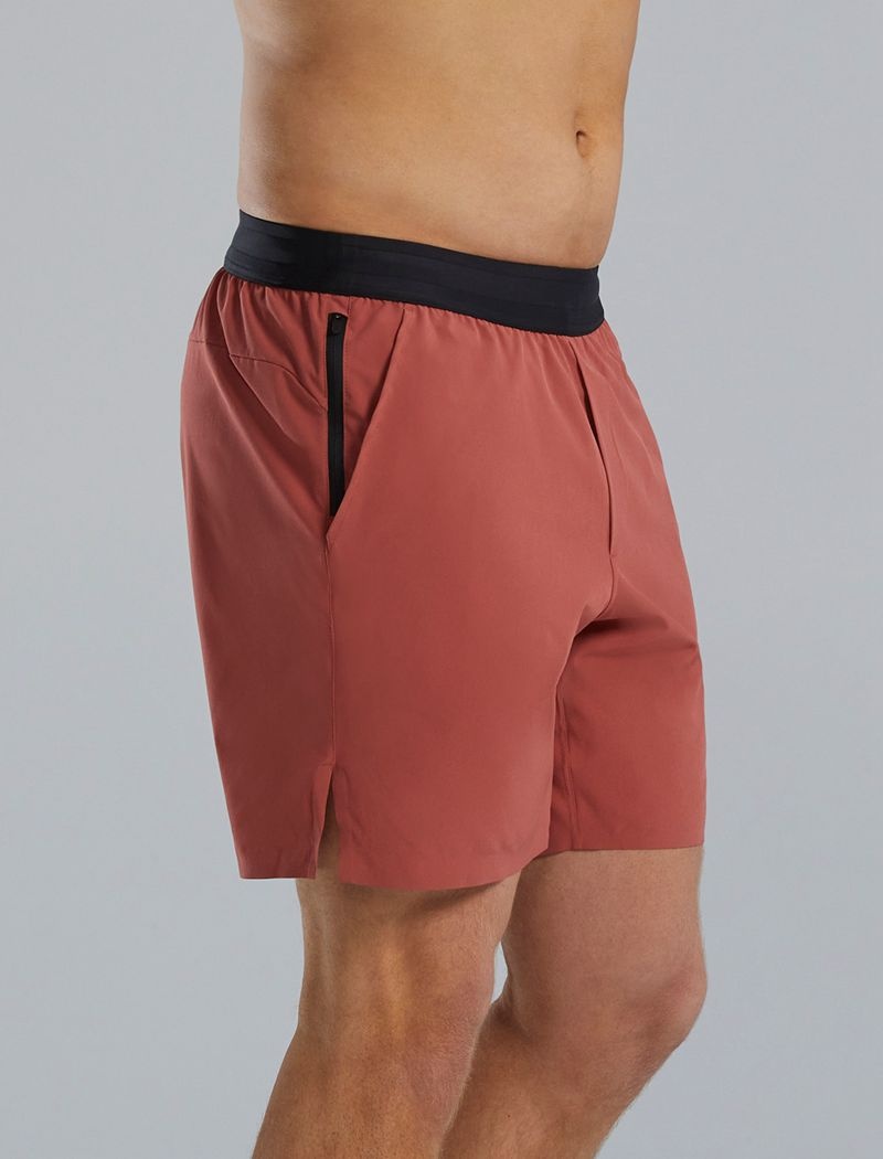 Short Tyr Hydrosphere? Unlined 7 Unbroken Big Logo Homme Rouge Marron | 50880542EDV