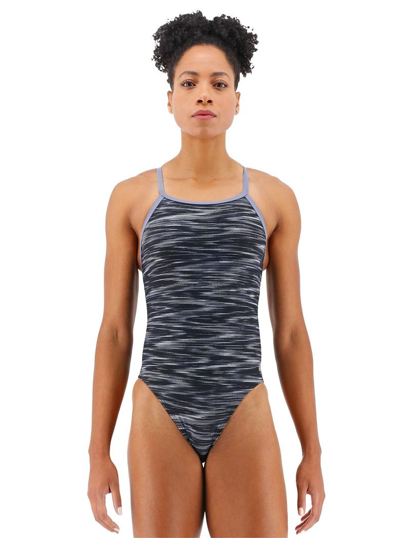 Maillot de Bain Tyr Durafast Elite? Diamond Controlfit Fizzy Femme Noir Grise | 13910906MXA