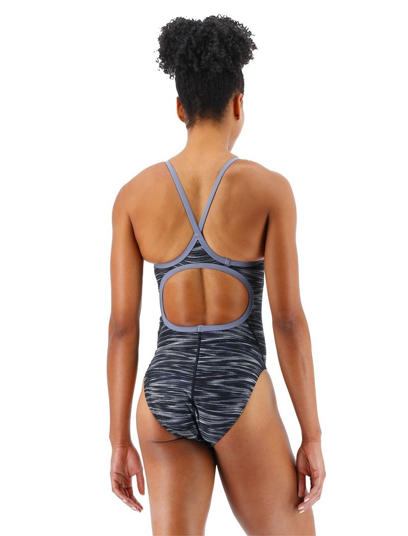 Maillot de Bain Tyr Durafast Elite? Diamond Controlfit Fizzy Femme Noir Grise | 13910906MXA