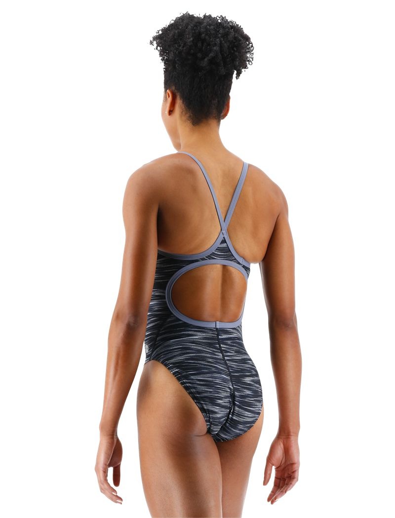 Maillot de Bain Tyr Durafast Elite? Diamond Controlfit Fizzy Femme Noir Grise | 13910906MXA