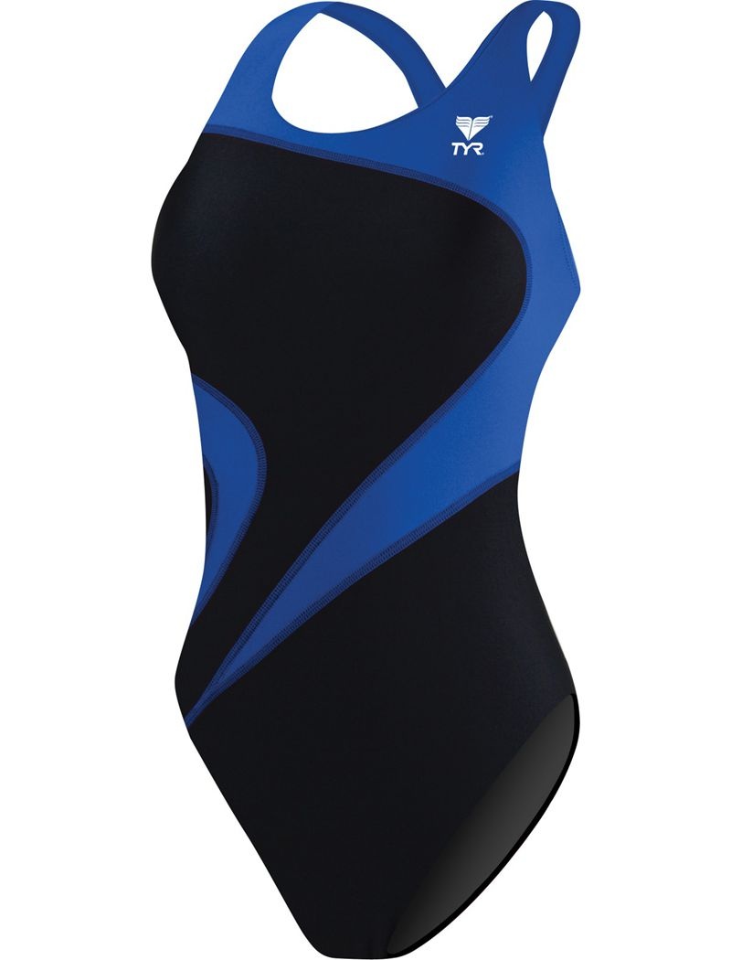 Maillot de Bain Tyr Tyreco? Maxfit T-splice Femme Noir Bleu | 95872559GEY