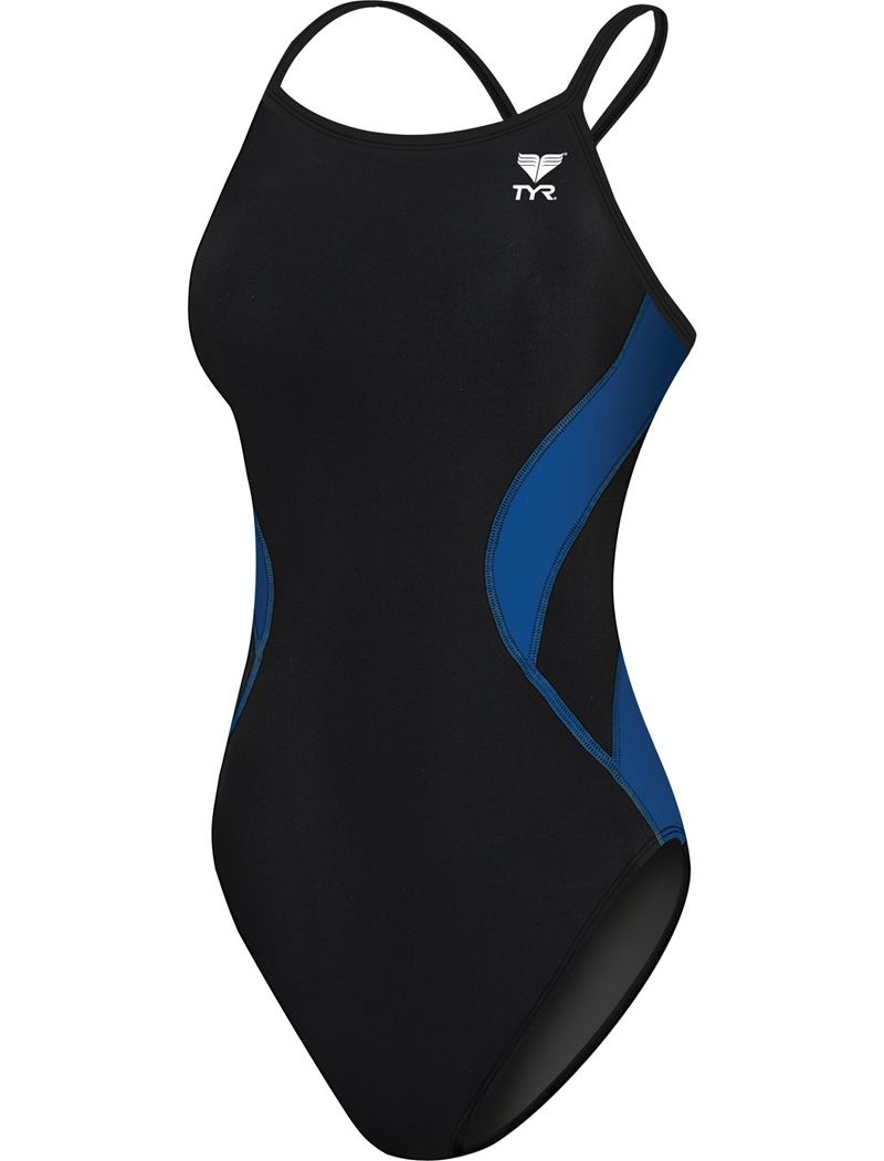 Maillot de Bain Tyr Tyreco? Diamondfit Splice Femme Noir Bleu | 93106897ETV