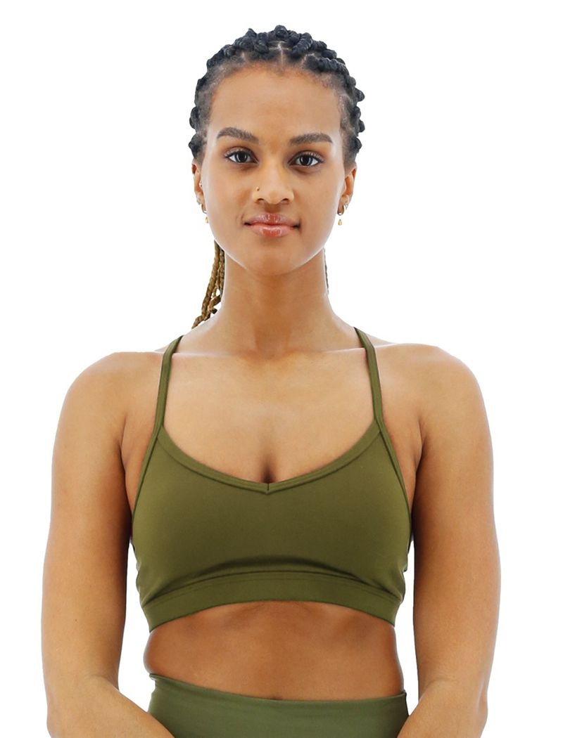 Soutien Gorge Sport Tyr Base Kinetic? V-neck Femme Vert Olive | 44962502YRE