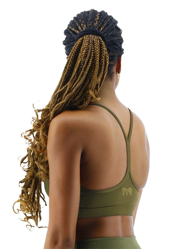 Soutien Gorge Sport Tyr Base Kinetic? V-neck Femme Vert Olive | 44962502YRE