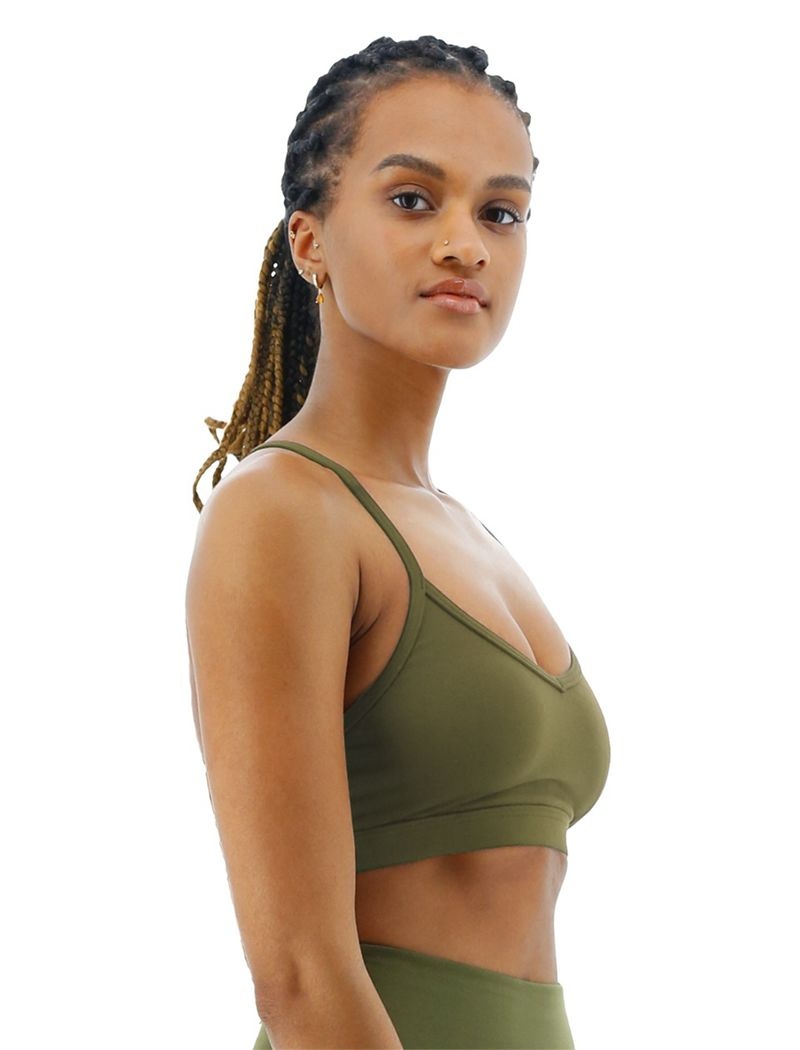 Soutien Gorge Sport Tyr Base Kinetic? V-neck Femme Vert Olive | 44962502YRE