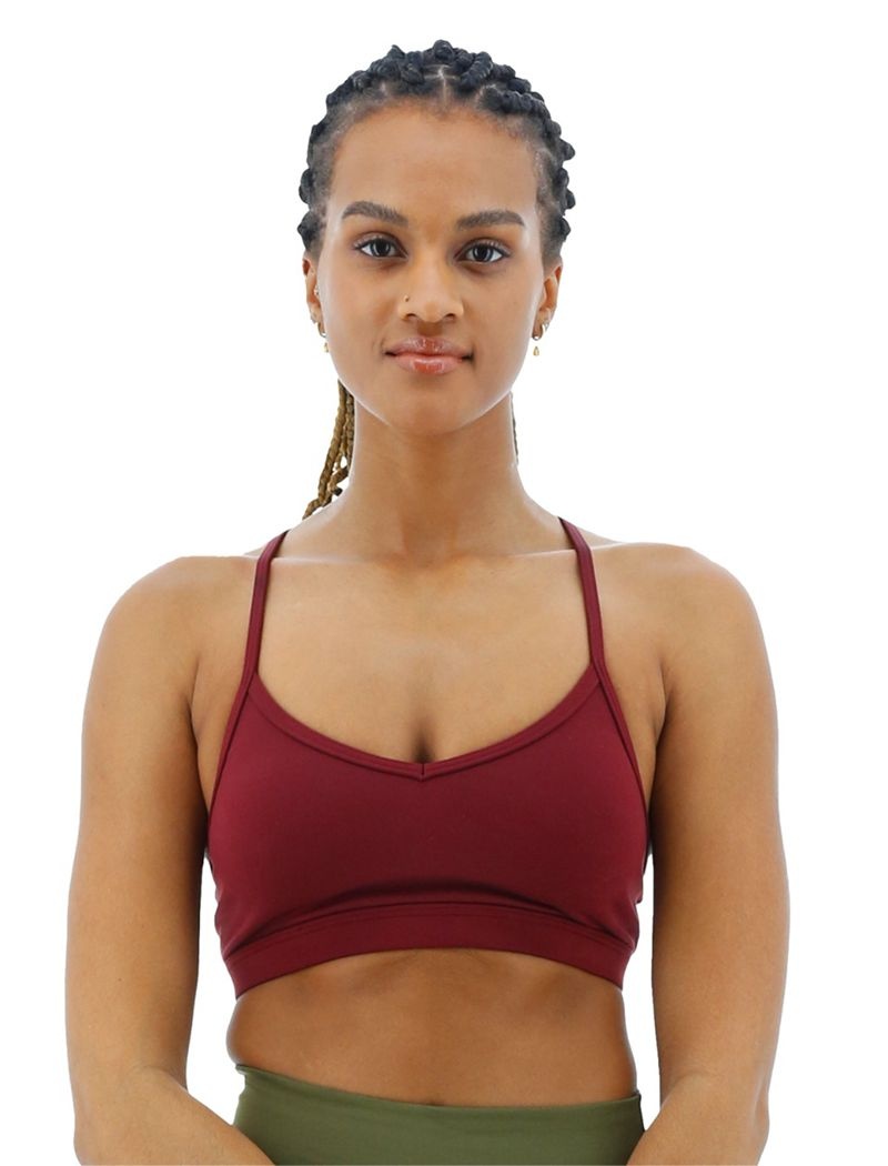 Soutien Gorge Sport Tyr Base Kinetic? V-neck Femme Bordeaux | 25841250TEJ