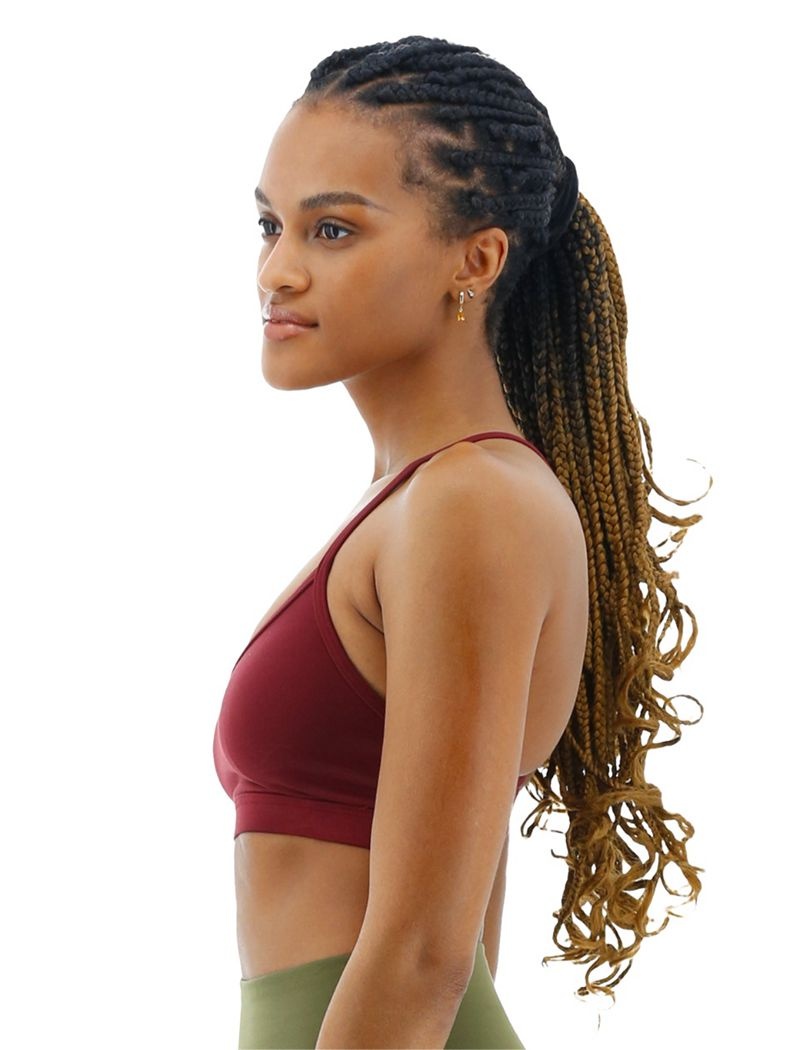 Soutien Gorge Sport Tyr Base Kinetic? V-neck Femme Bordeaux | 25841250TEJ