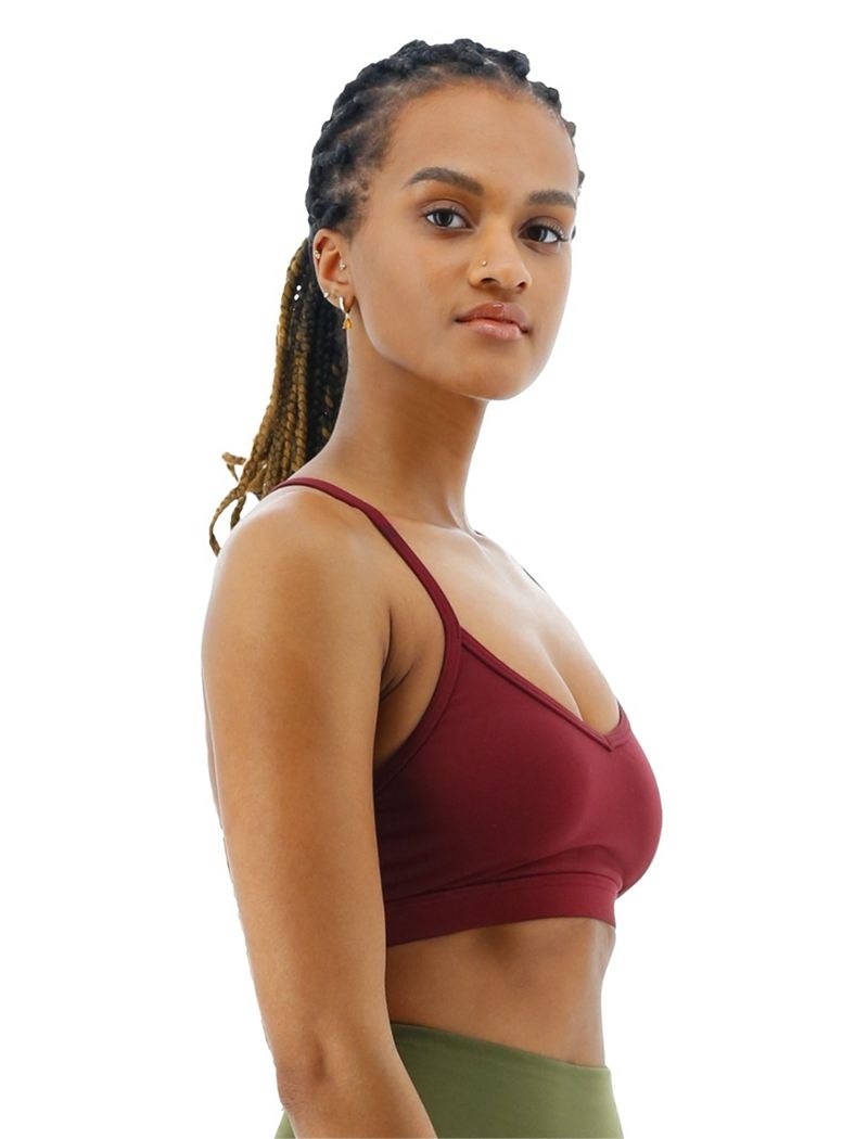 Soutien Gorge Sport Tyr Base Kinetic? V-neck Femme Bordeaux | 25841250TEJ