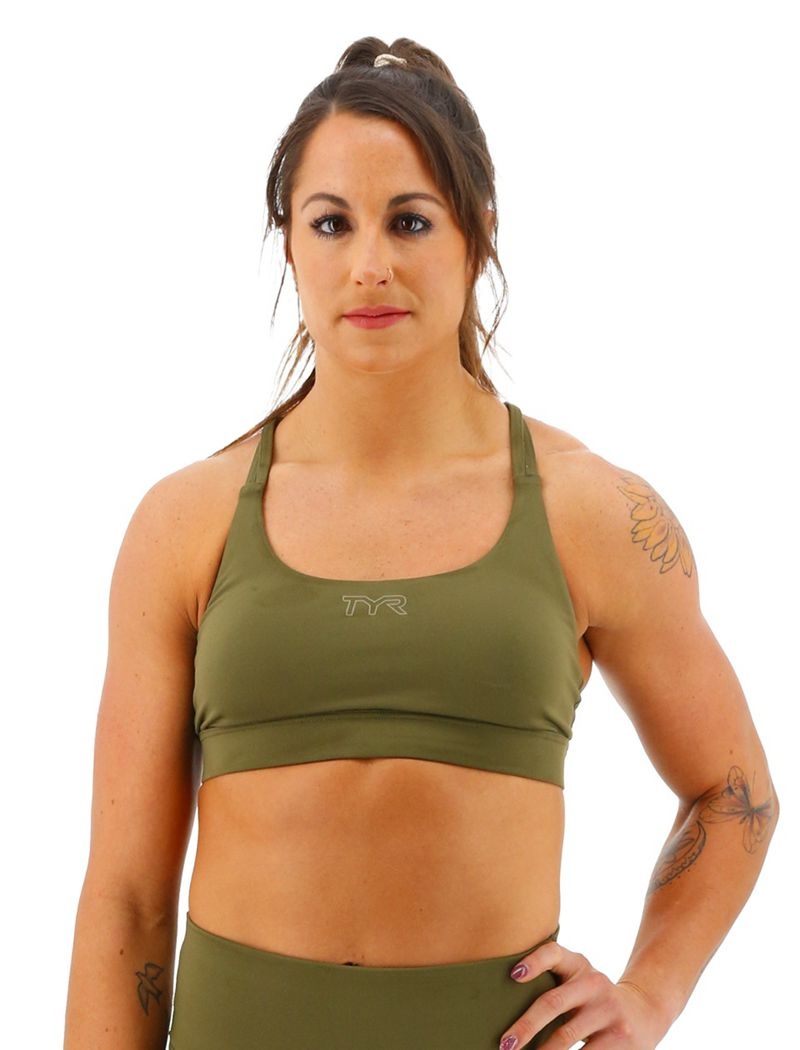 Soutien Gorge Sport Tyr Base Kinetic? Dual Brides Femme Vert Olive | 27850593LUZ