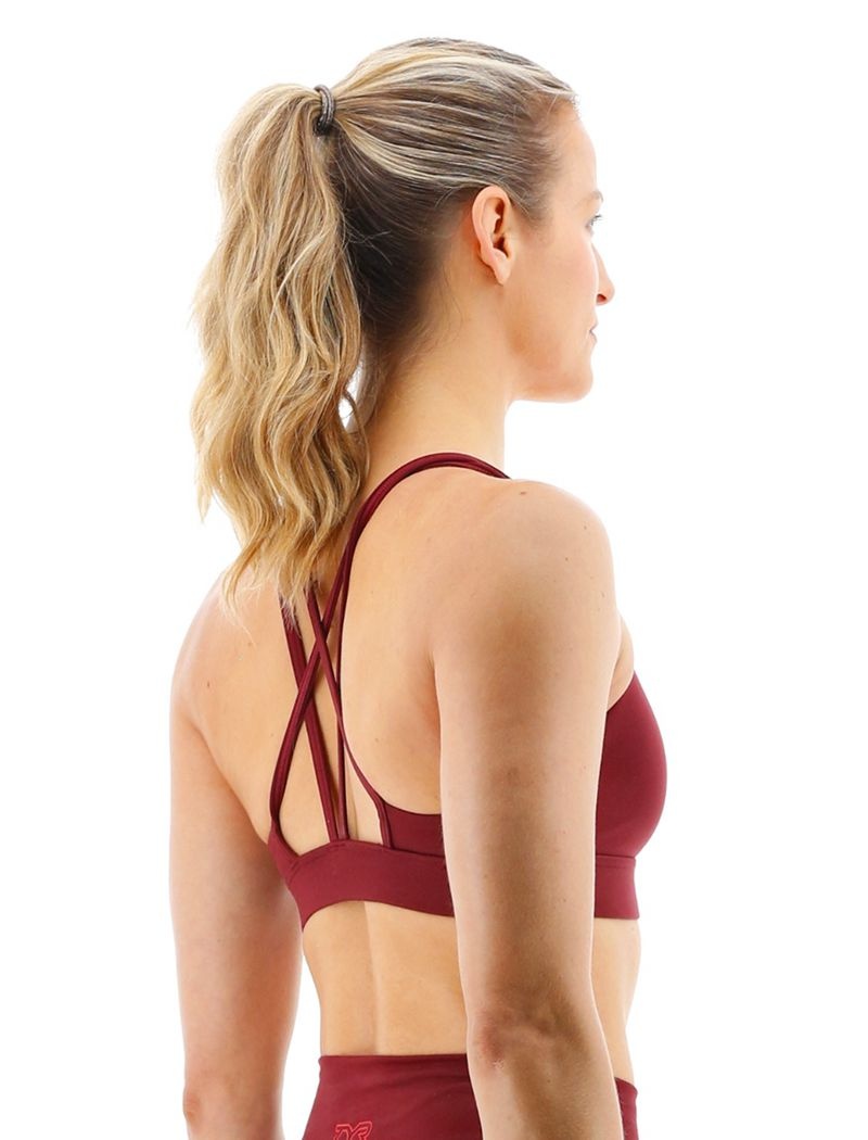 Soutien Gorge Sport Tyr Base Kinetic? Dual Brides Femme Bordeaux | 12998270AMZ