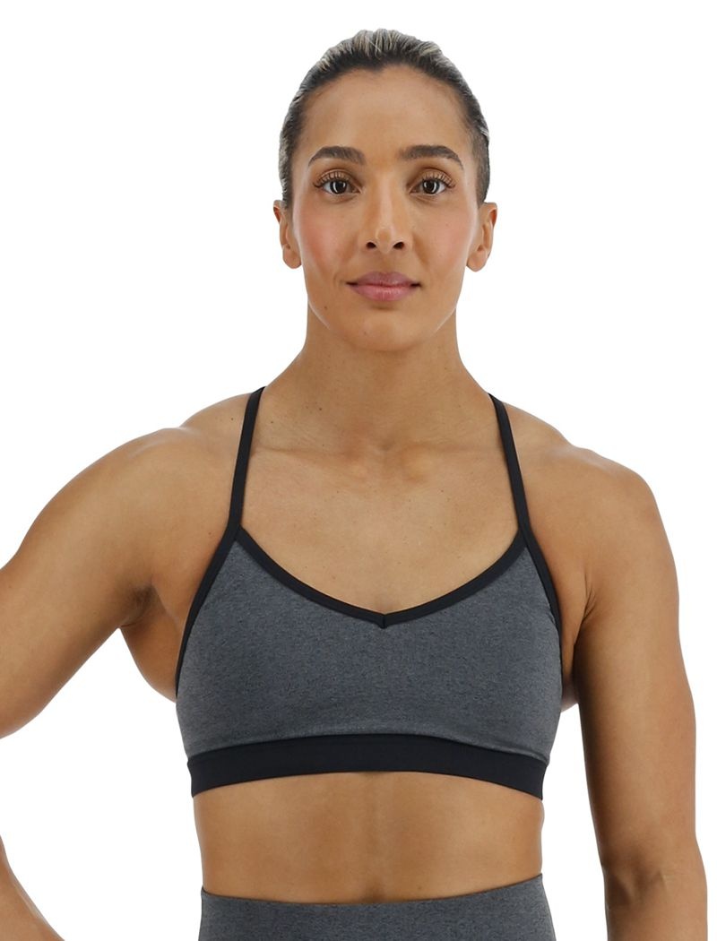 Soutien Gorge Sport Tyr Base Kinetic? V-neck Femme Grise Foncé | 88004286SDK