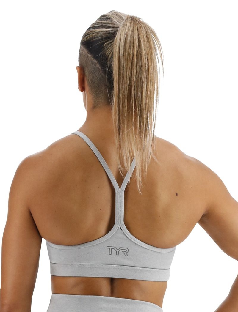 Soutien Gorge Sport Tyr Base Kinetic? V-neck Femme Grise Clair | 82868049UMD